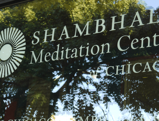 Door banner on shambhala chicago meditation center at ruh path - spiritual directory